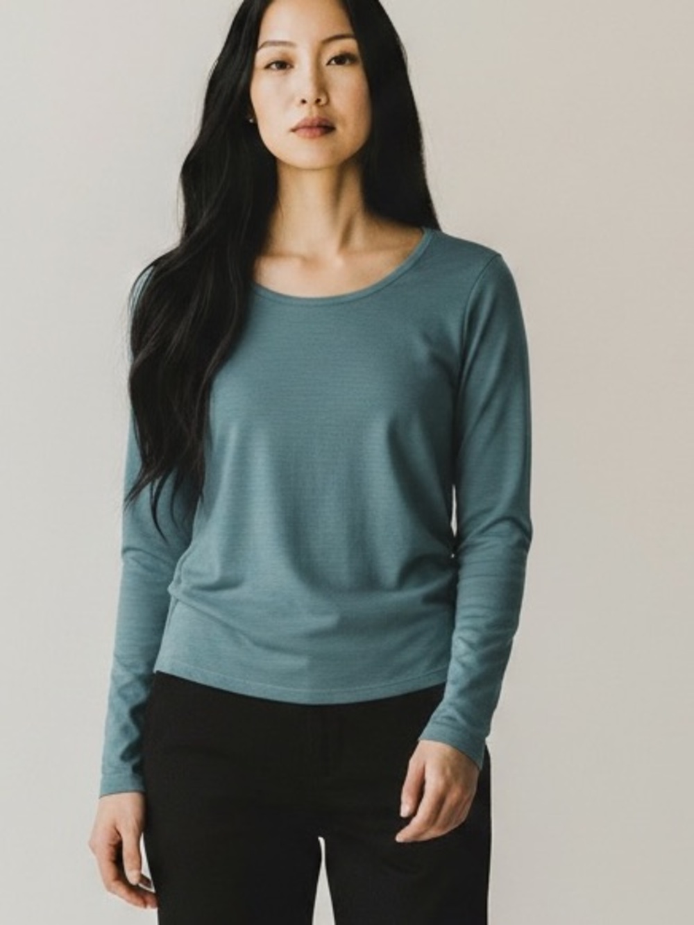 IBEX  100% Merino Wool Women's Sz S Long-Sleeve Crew Neck Top in Teal